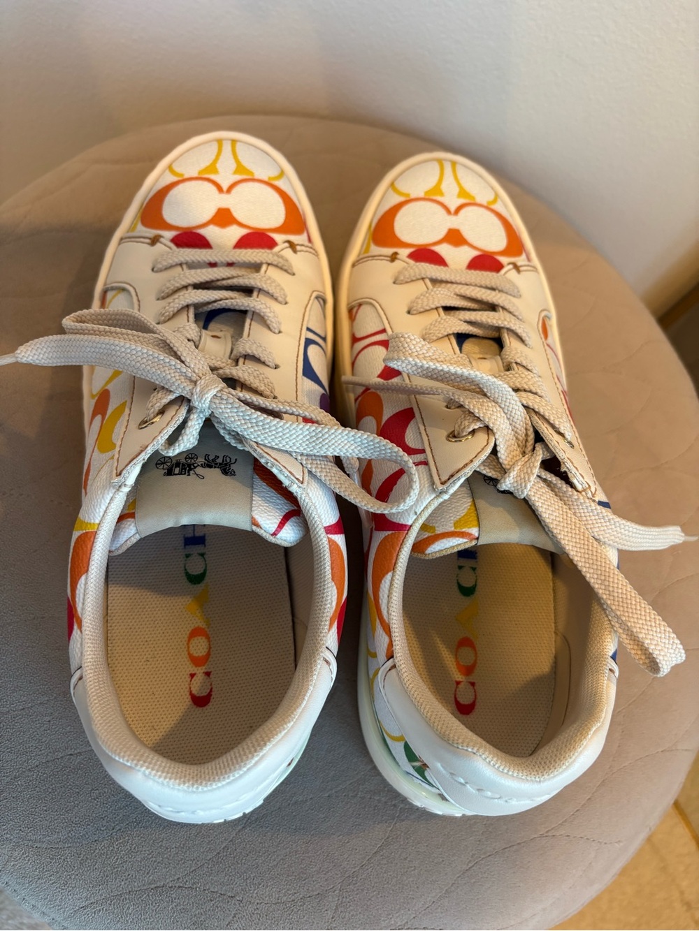 Coach Multicolor Signature C Low-Top Sneakers in White 🌈 - Picture 7 of 10